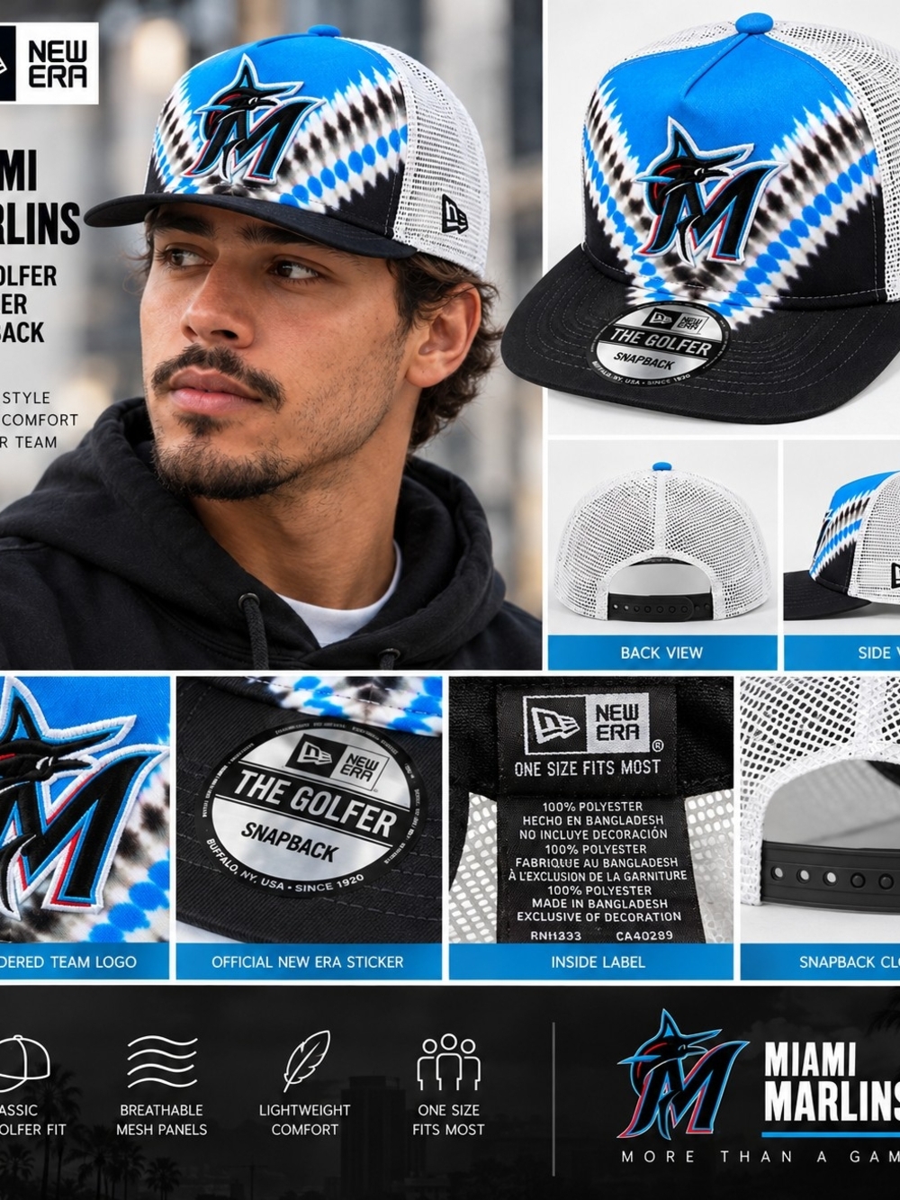 Men's Miami Marlins Snapback Hat - Not a Shirt